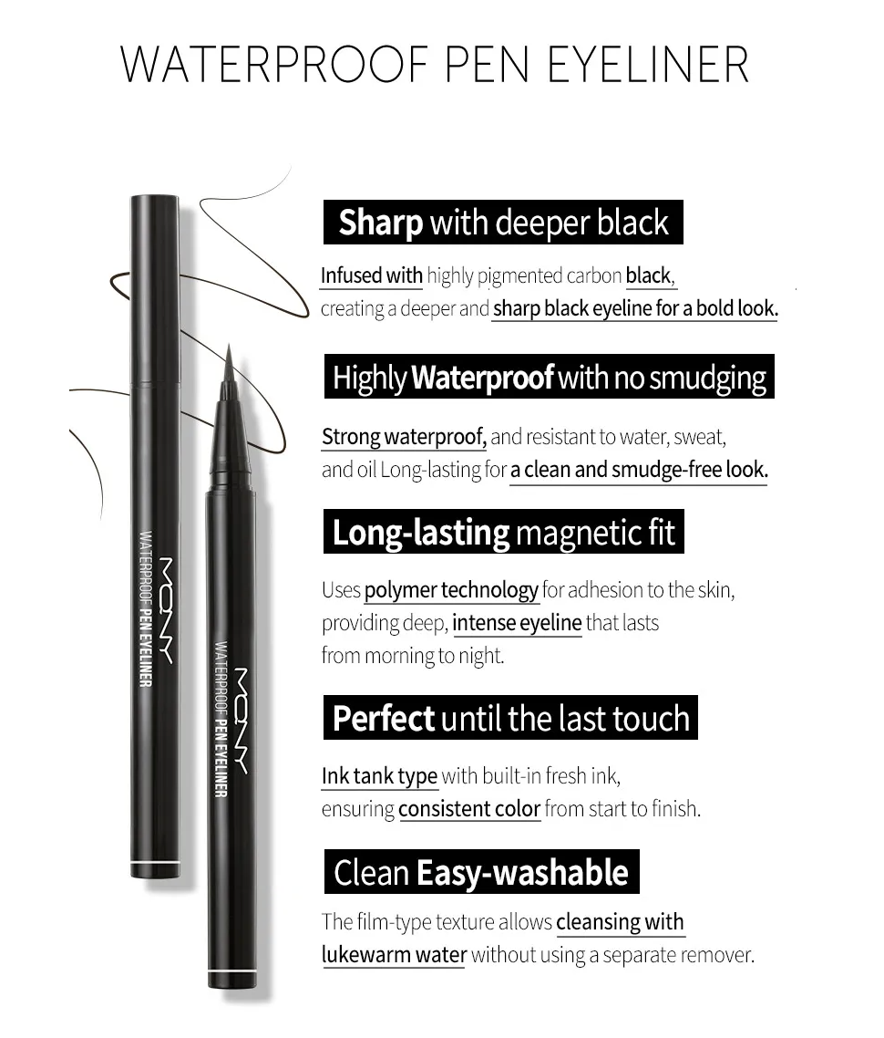 MACQUEEN MQNY Waterproof Pen Eyeliner - Deep Black